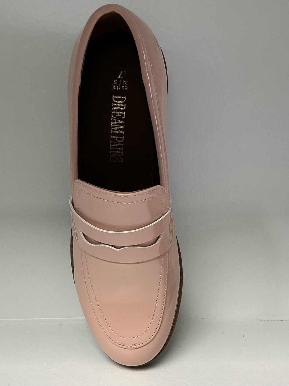 Dream Pairs Blush Pink Patent Penny Loafers